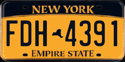 NY license plate FDH4391