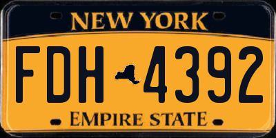 NY license plate FDH4392