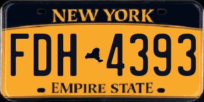 NY license plate FDH4393