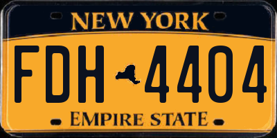 NY license plate FDH4404