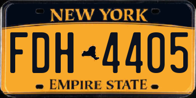 NY license plate FDH4405
