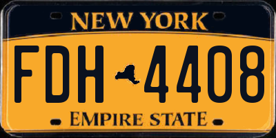 NY license plate FDH4408