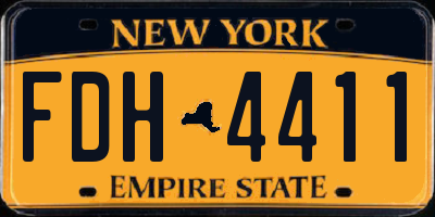 NY license plate FDH4411