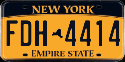 NY license plate FDH4414