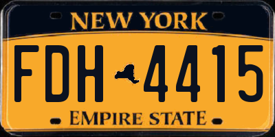 NY license plate FDH4415