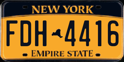 NY license plate FDH4416