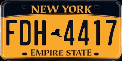 NY license plate FDH4417