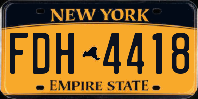 NY license plate FDH4418