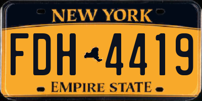 NY license plate FDH4419
