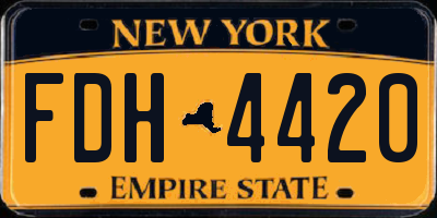 NY license plate FDH4420