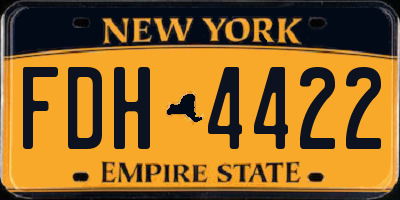 NY license plate FDH4422