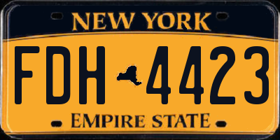 NY license plate FDH4423