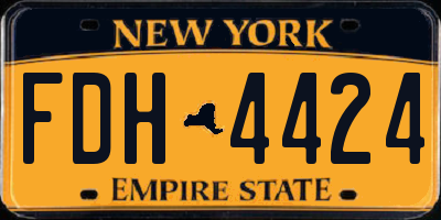 NY license plate FDH4424