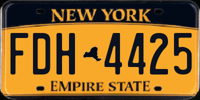 NY license plate FDH4425