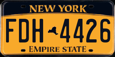NY license plate FDH4426