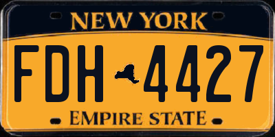 NY license plate FDH4427