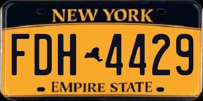 NY license plate FDH4429