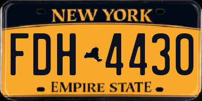 NY license plate FDH4430
