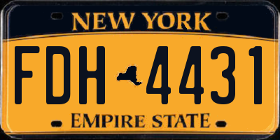 NY license plate FDH4431