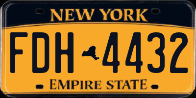 NY license plate FDH4432
