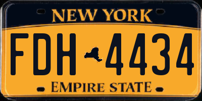 NY license plate FDH4434