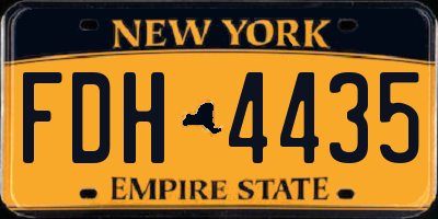 NY license plate FDH4435
