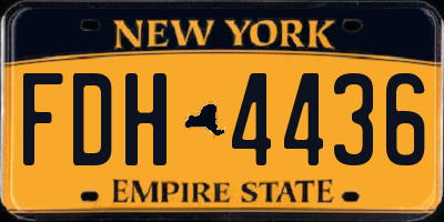 NY license plate FDH4436