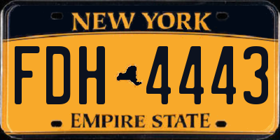 NY license plate FDH4443