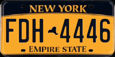 NY license plate FDH4446