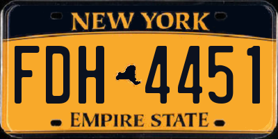 NY license plate FDH4451