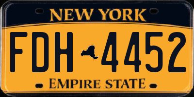 NY license plate FDH4452