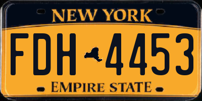 NY license plate FDH4453