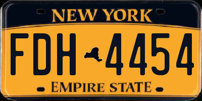 NY license plate FDH4454