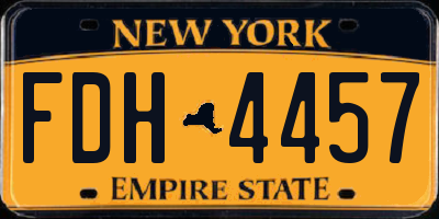 NY license plate FDH4457