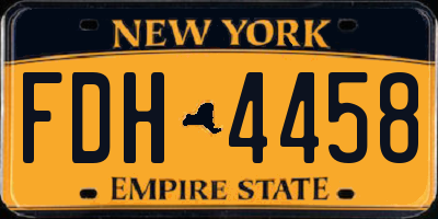 NY license plate FDH4458