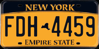 NY license plate FDH4459