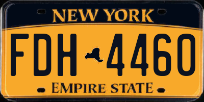 NY license plate FDH4460
