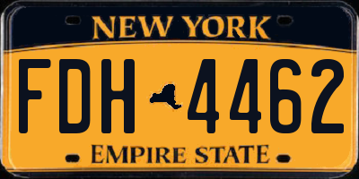 NY license plate FDH4462