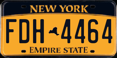 NY license plate FDH4464