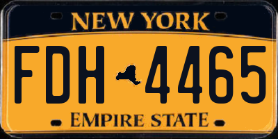NY license plate FDH4465