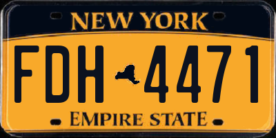 NY license plate FDH4471