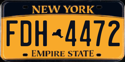 NY license plate FDH4472
