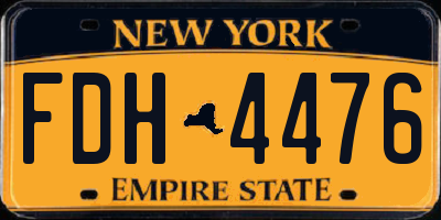 NY license plate FDH4476