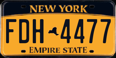 NY license plate FDH4477