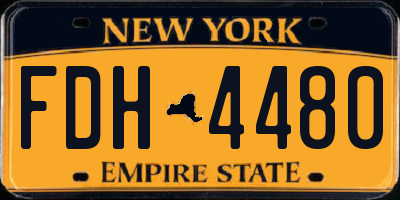 NY license plate FDH4480