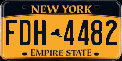 NY license plate FDH4482