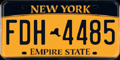 NY license plate FDH4485