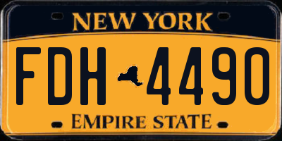 NY license plate FDH4490