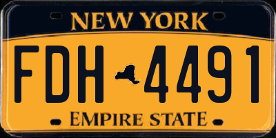 NY license plate FDH4491