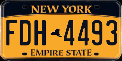 NY license plate FDH4493